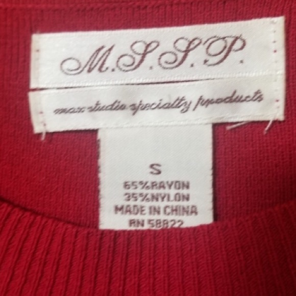 Max Studio Red Ribbed Dress - Picture 3 of 3